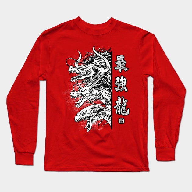 trio dragon bw Long Sleeve T-Shirt by spoilerinc